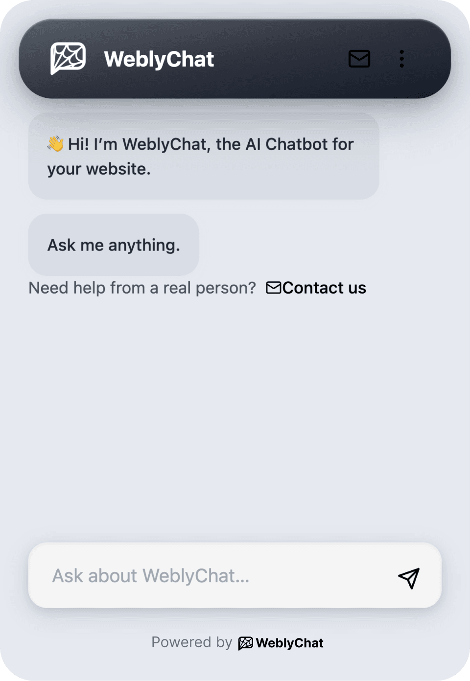 WeblyChat widget preview for WordPress